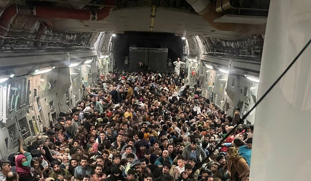 Over 600 Afghans cram into U.S. cargo plane in desperate flight from Kabul